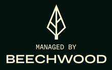 A logo for beechwood shows a tree with a leaf on it.