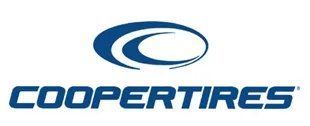 The logo for cooper tires is blue and white on a white background.