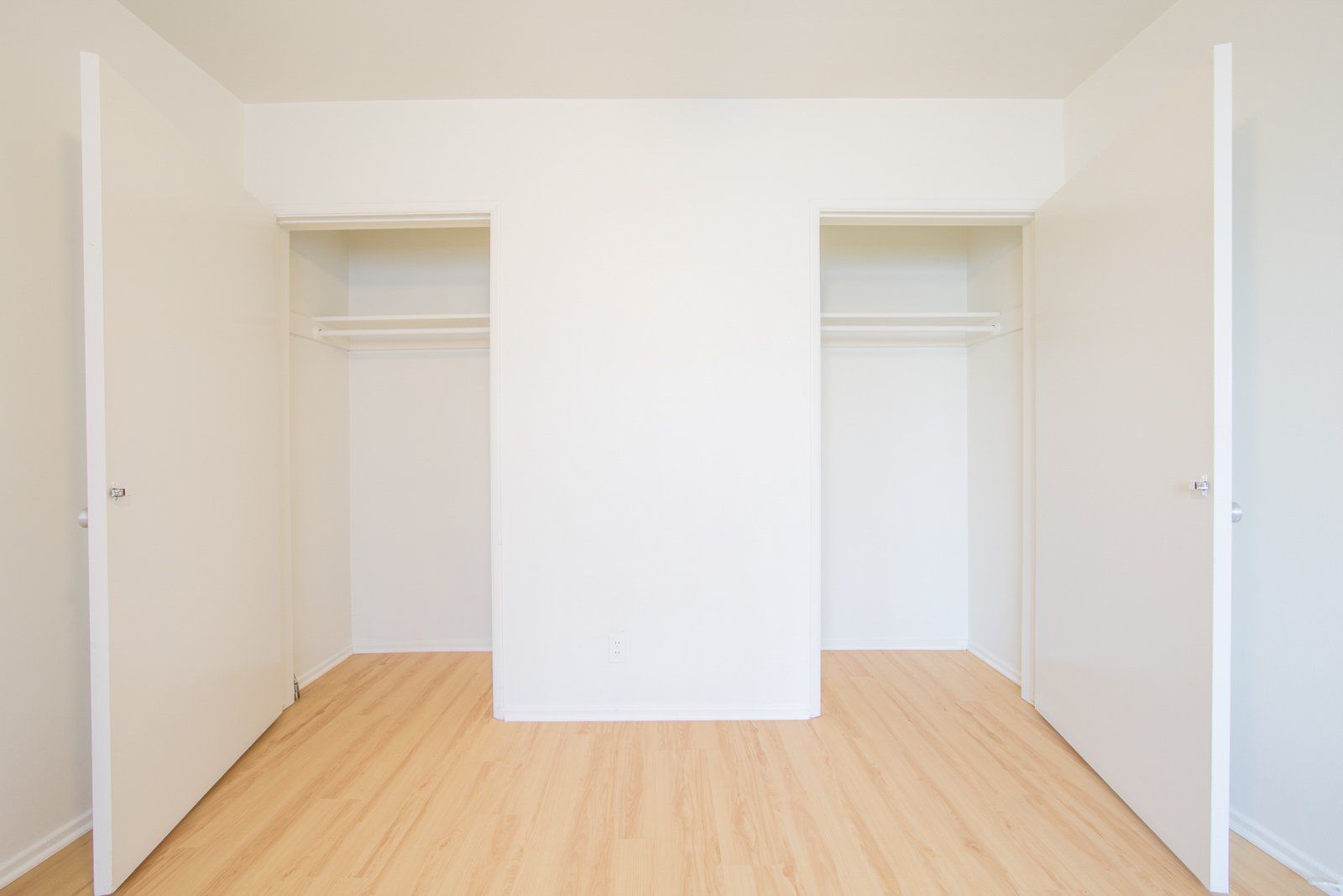 double closets in one bedroom unit