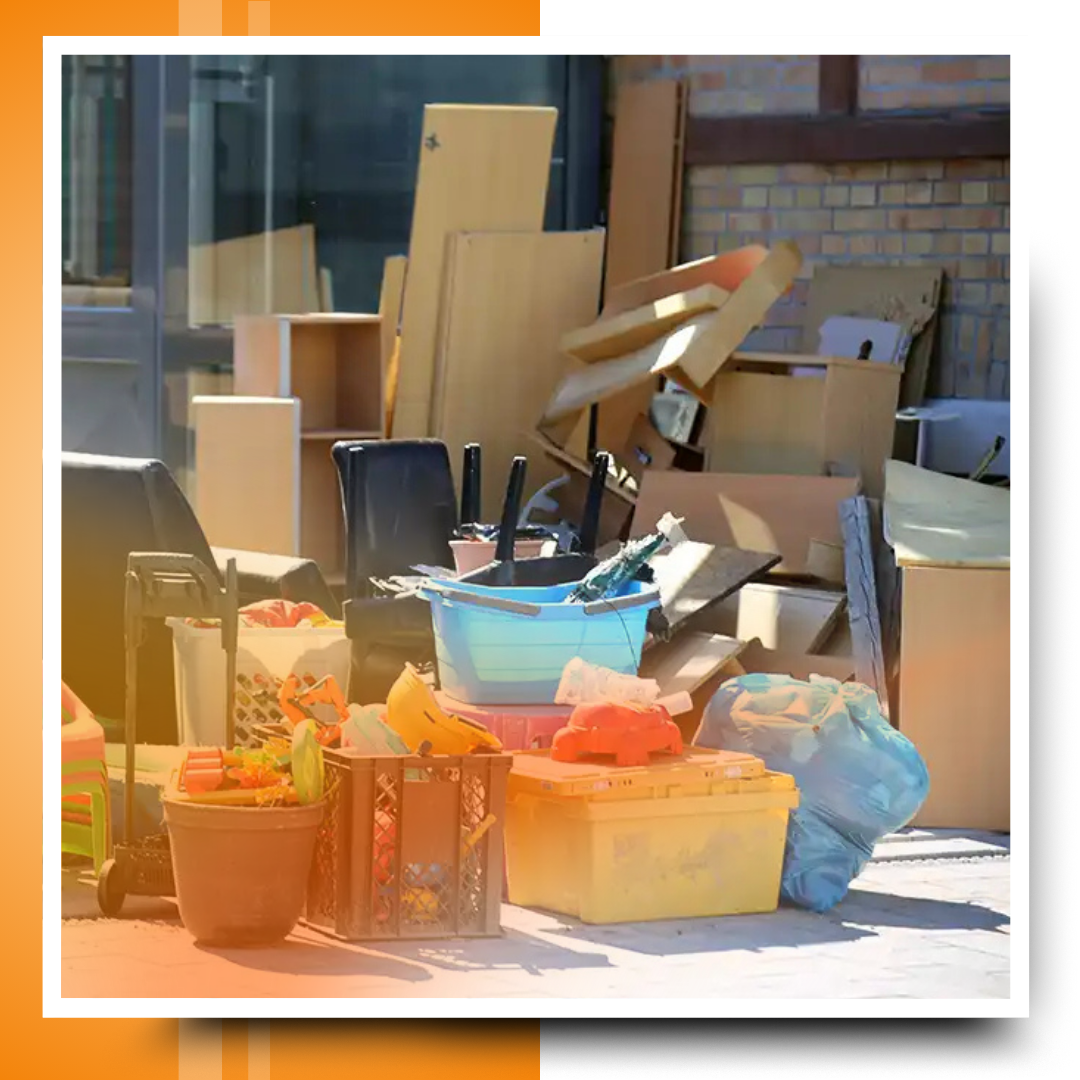garbage in front of an apartment