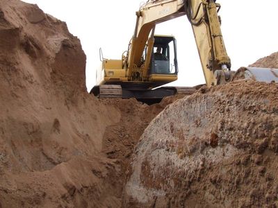 Excavator Digging — El Paso, TX — Aquatech Septic & Underground, LLC