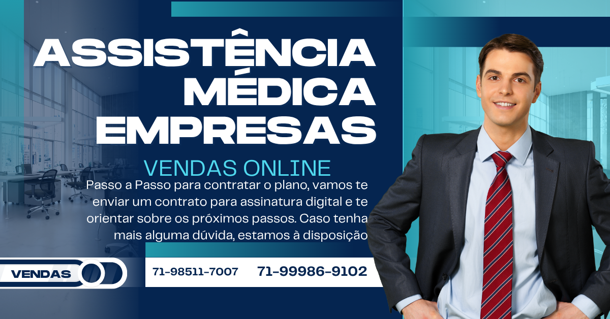 Assistencia Médica para Empresas com 30 a 299 Beneficiários. 71-98511-7007 Telefone Central de Vendas Corretora Assistência Médica Empresarial (Bradesco Saude), (Amil), (HapVida), (SulAmerica), (Unimed), (Ampla Saude). Varias opções em Planos de Saúde para Pequenas Empresas, Médias Empresas, Grandes Empresas. Oferecemos planos de saúde empresariais, odontológicos e seguros de vida. Solicite um orçamento online e compare as melhores opções.