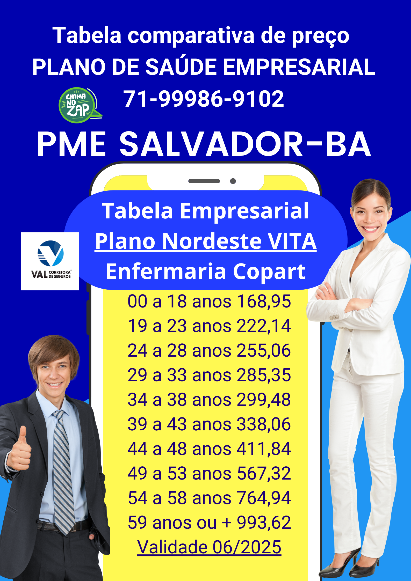 Tabela Comparativa com a média dos preços dos Planos de Saúde Empresarial Nordeste SAUDE