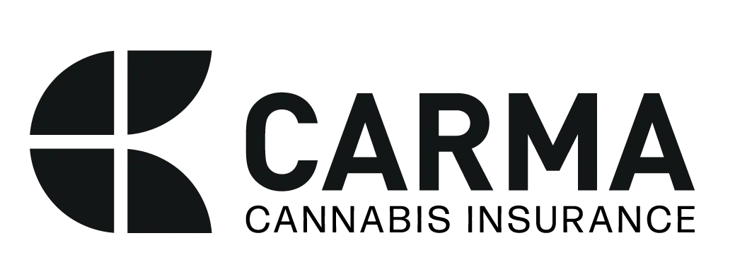 CARMA Cannabis Insurance logo in black and white with stylized “C” icon