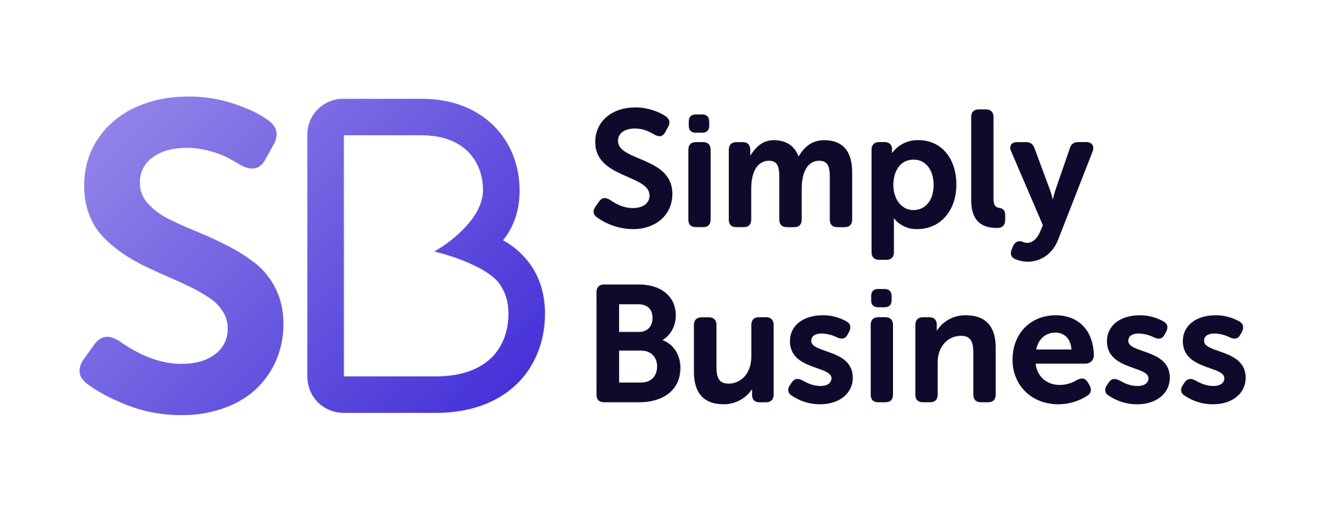 Simply Business logo with purple “SB” and black text on white background