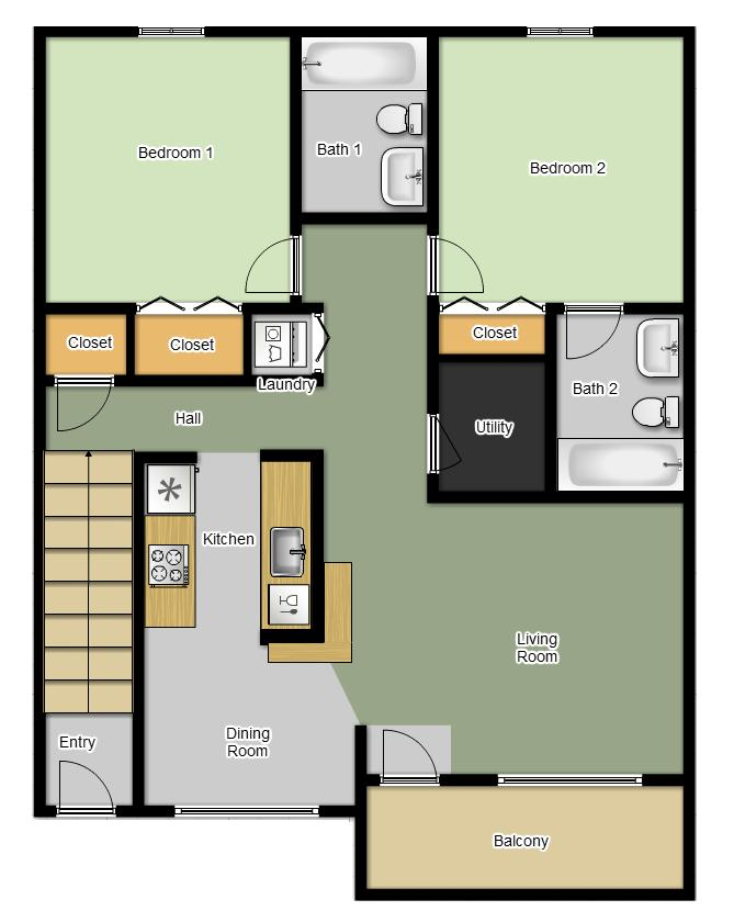 Floor Plan: 2 Bed