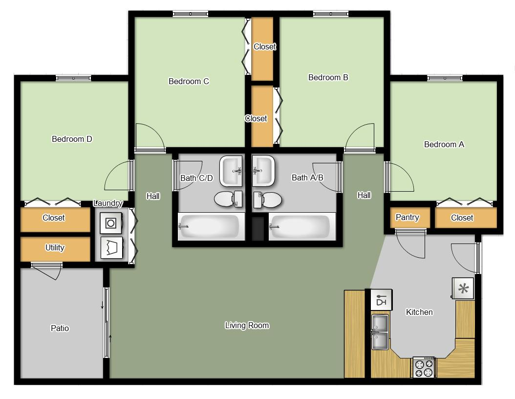 Floor Plan: 4 Bed