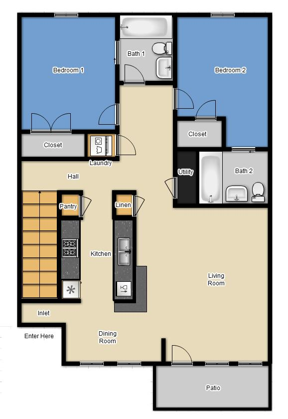 Floor Plan: 2 Bed