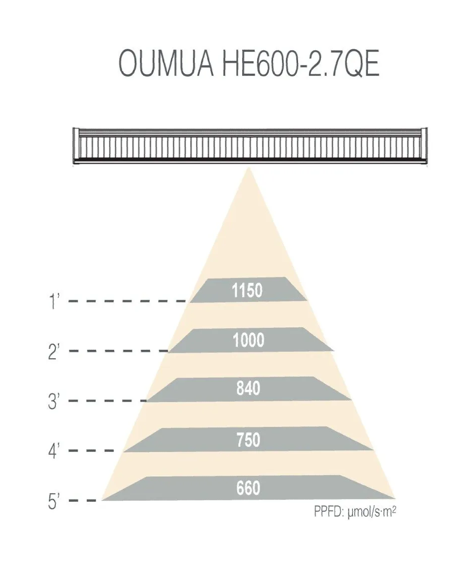 efinity OUMUA Series GREENHOUSE LED Average Beam Angle