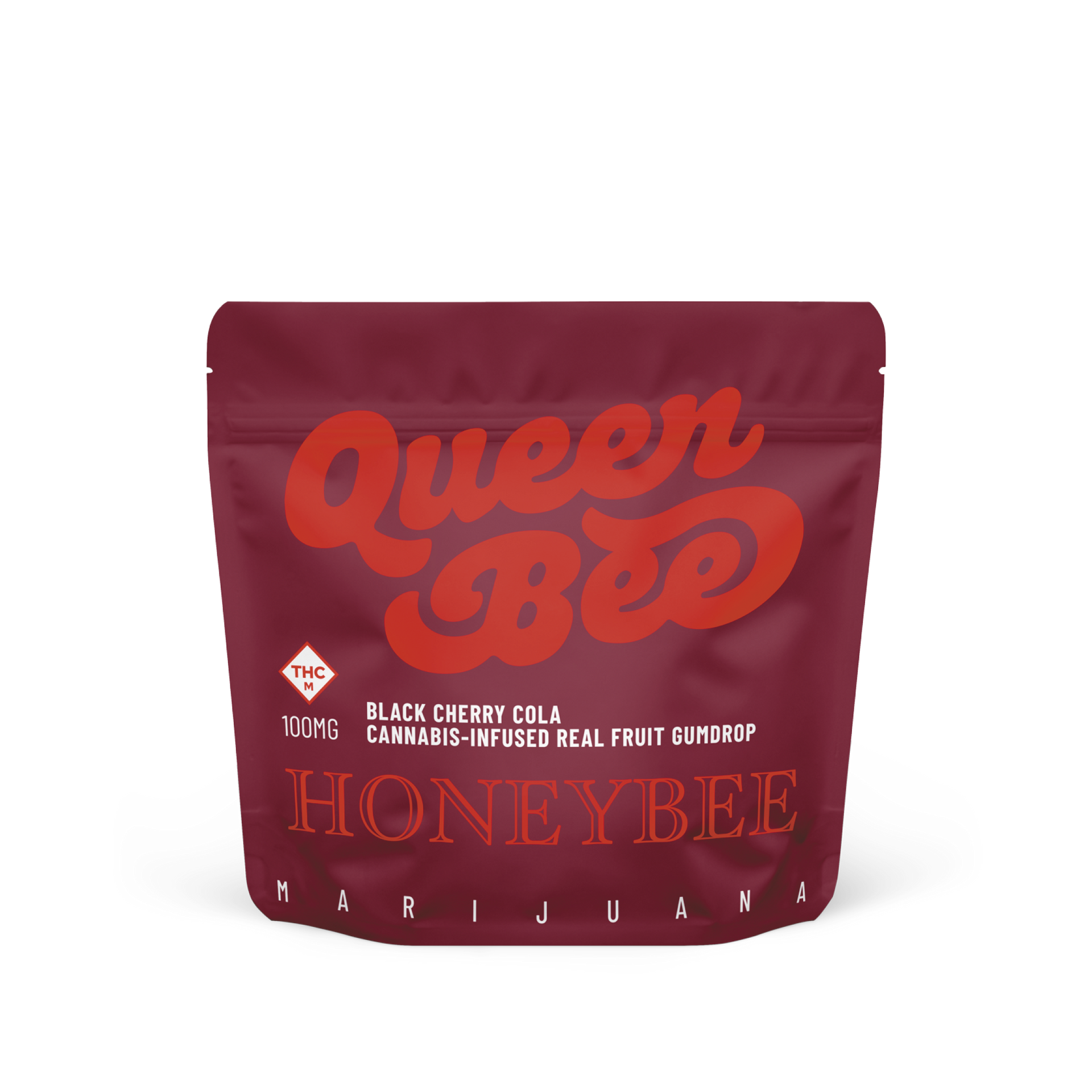 A bag of queen bee honeybee black cherry cola