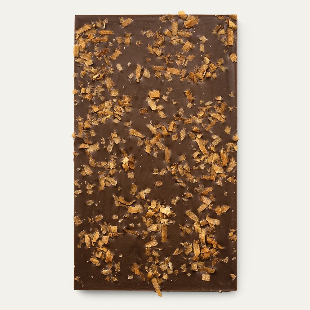 milk chocolate bar with toasted coconut toppings