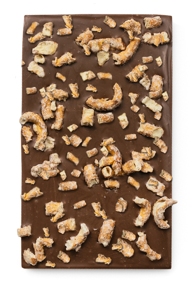 high potency peanut and pretzel milk chocolate bar