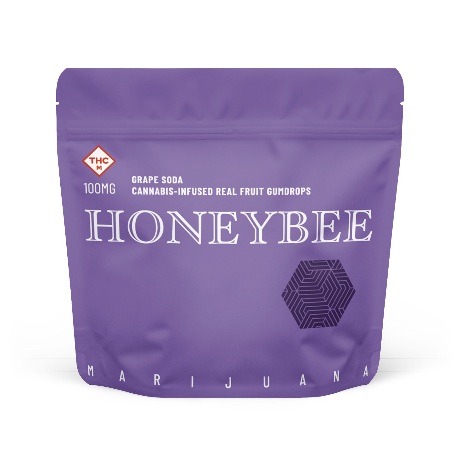 A purple bag that says honeybee on it