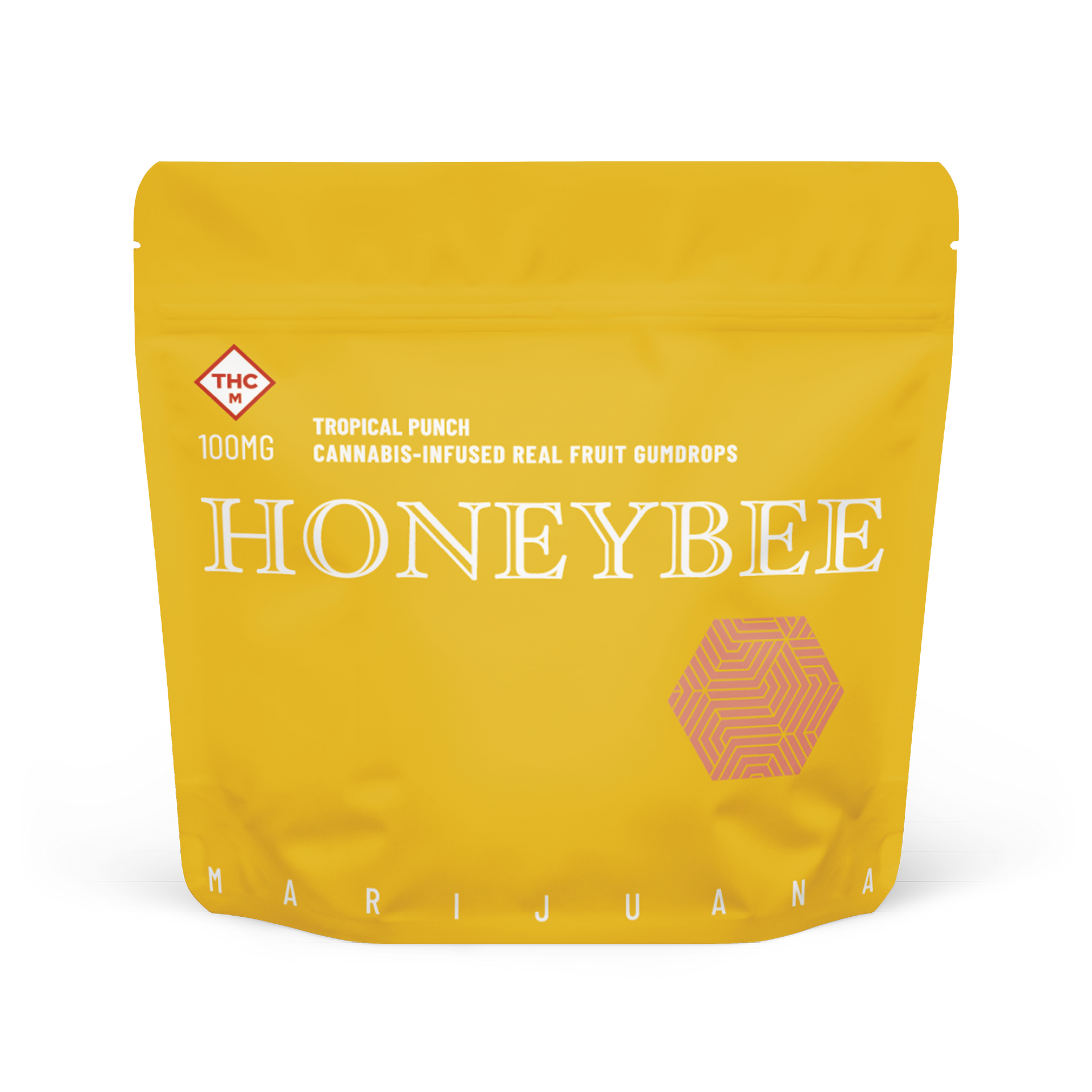 A yellow bag with the word honeybee on it