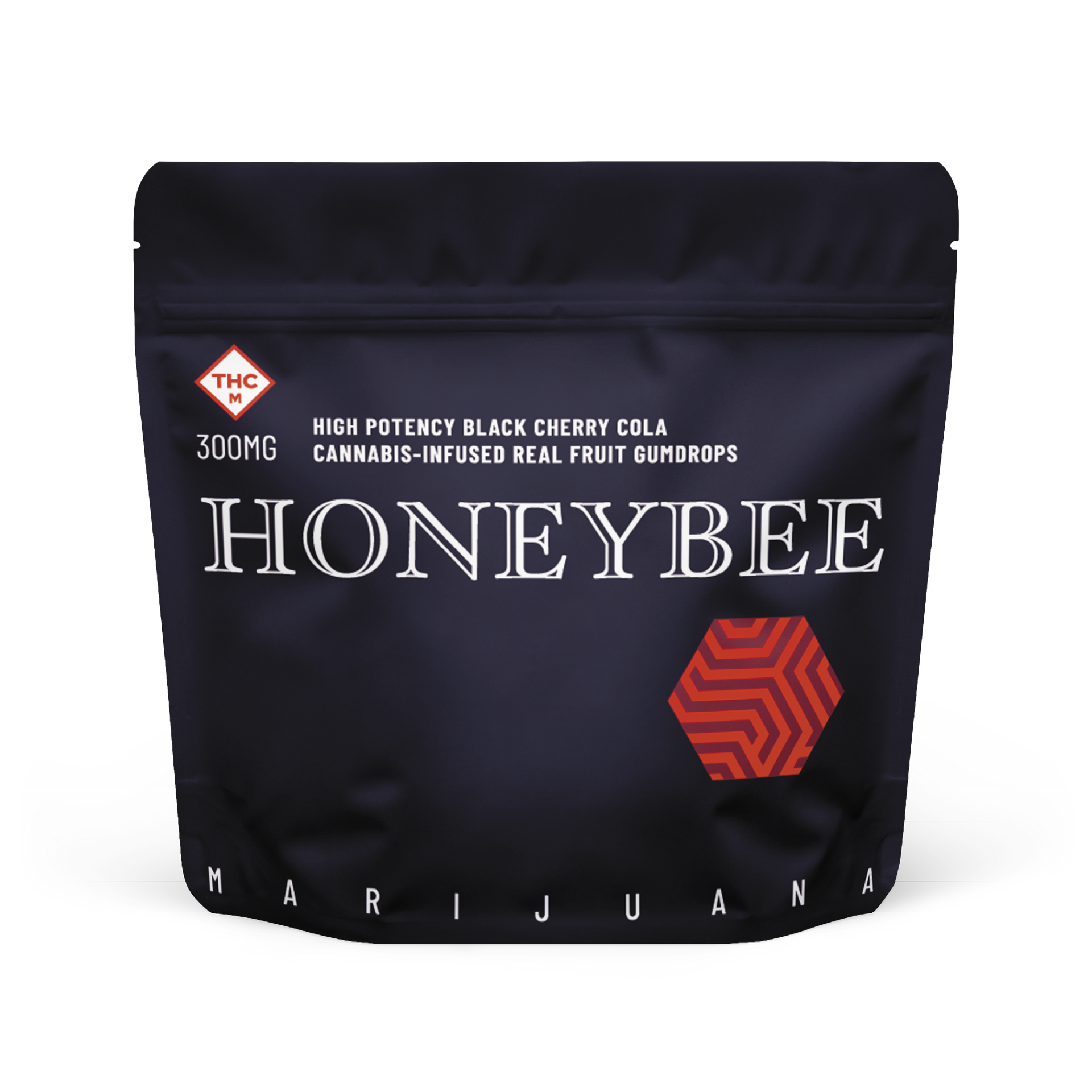 A navy blue bag that says honeybee on it