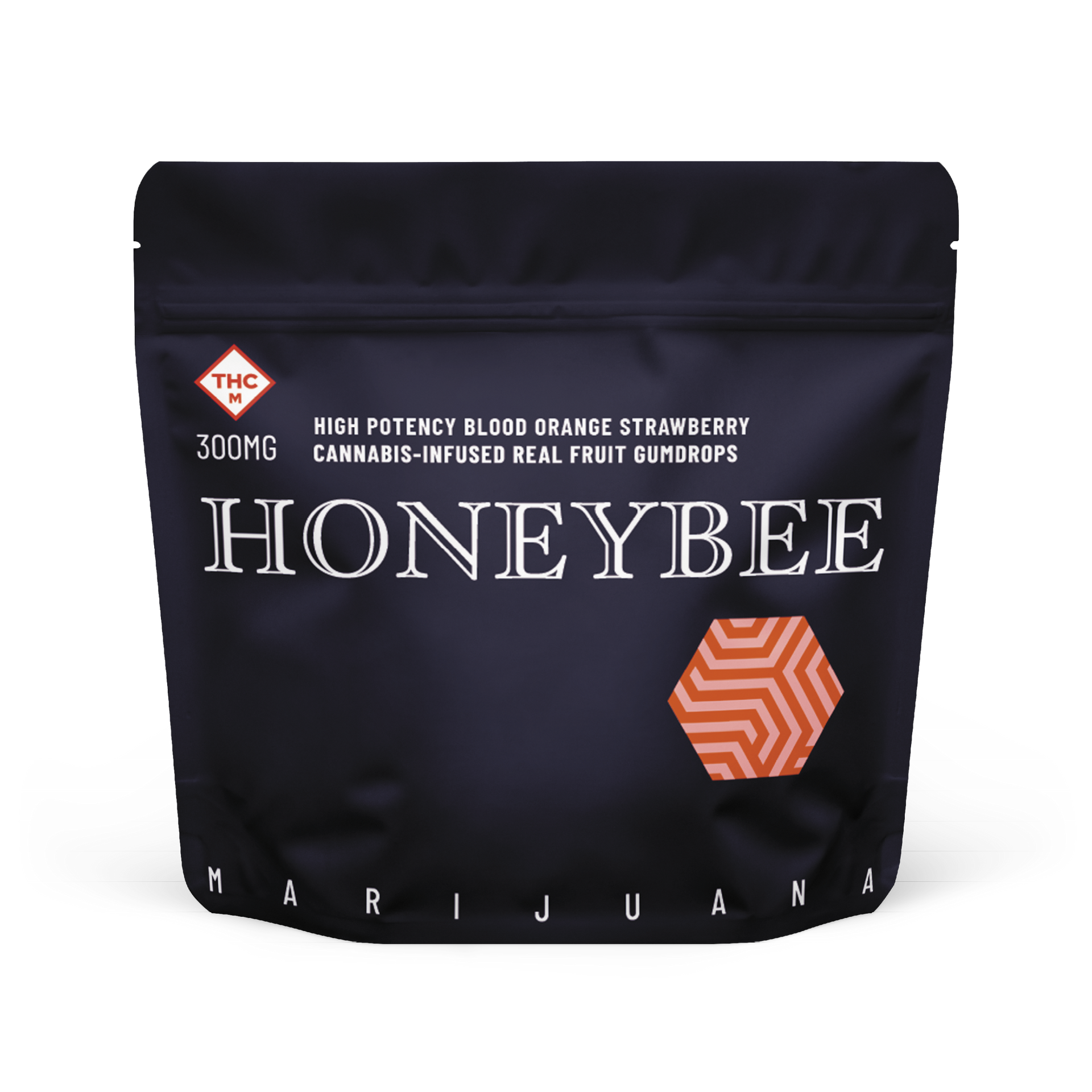 A navy blue bag that says honeybee on it