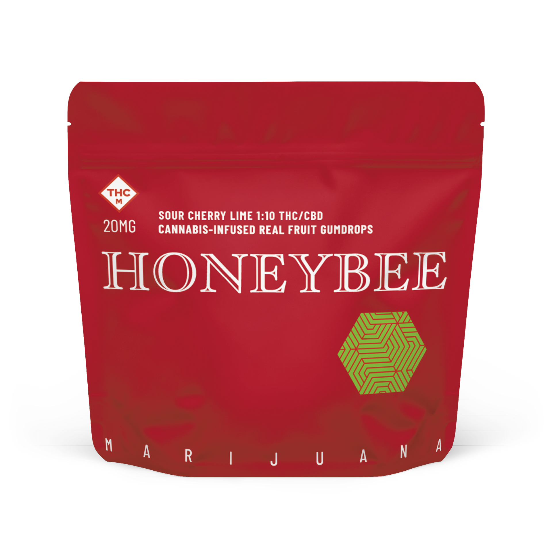 A pink bag that says honeybee on it