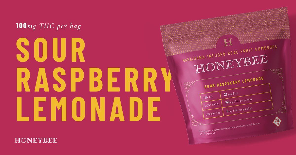 Sour Raspberry Lemonade Sour Raspberry Lemonade Gumdrops | Honeybee Cannabis Edibles