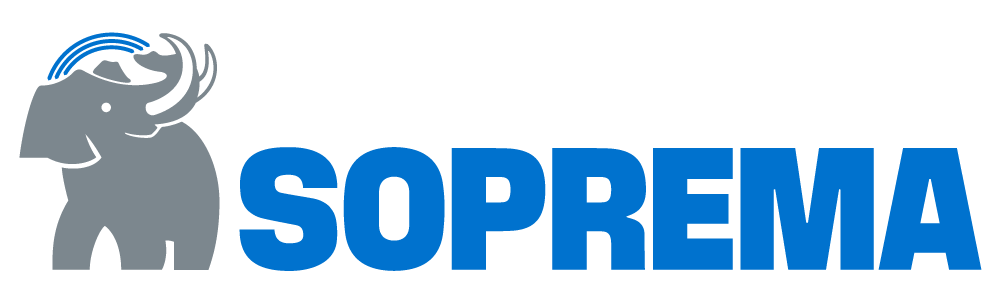 SOPREMA logo with a gray elephant and blue text on a white background