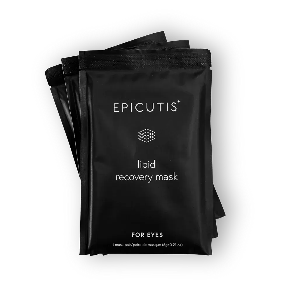 Epicutis lipid recovery mask for eyes is stacked on top of each other.
