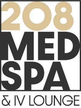 A logo for the 208 med spa and iv lounge
