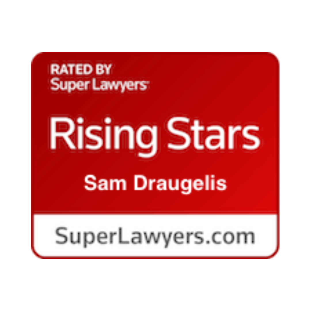 rising stars sam daugelis is rated by super lawyers and personal injury attorney