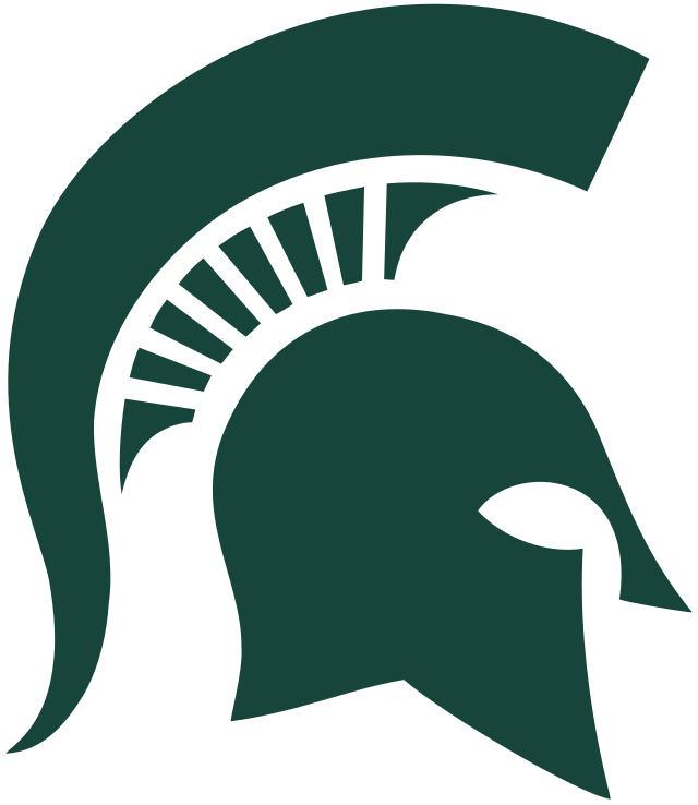 a green spartan helmet with a long tail on a white background .