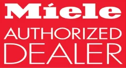 Miele authorized dealer logo on a red background