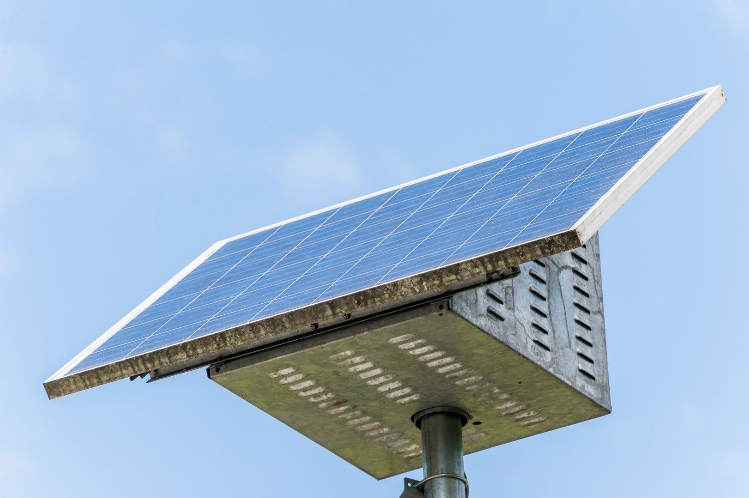 A Solar Panel on A Metal Post — Barry Brown Rural Contracting Service in Gloucester, NSW