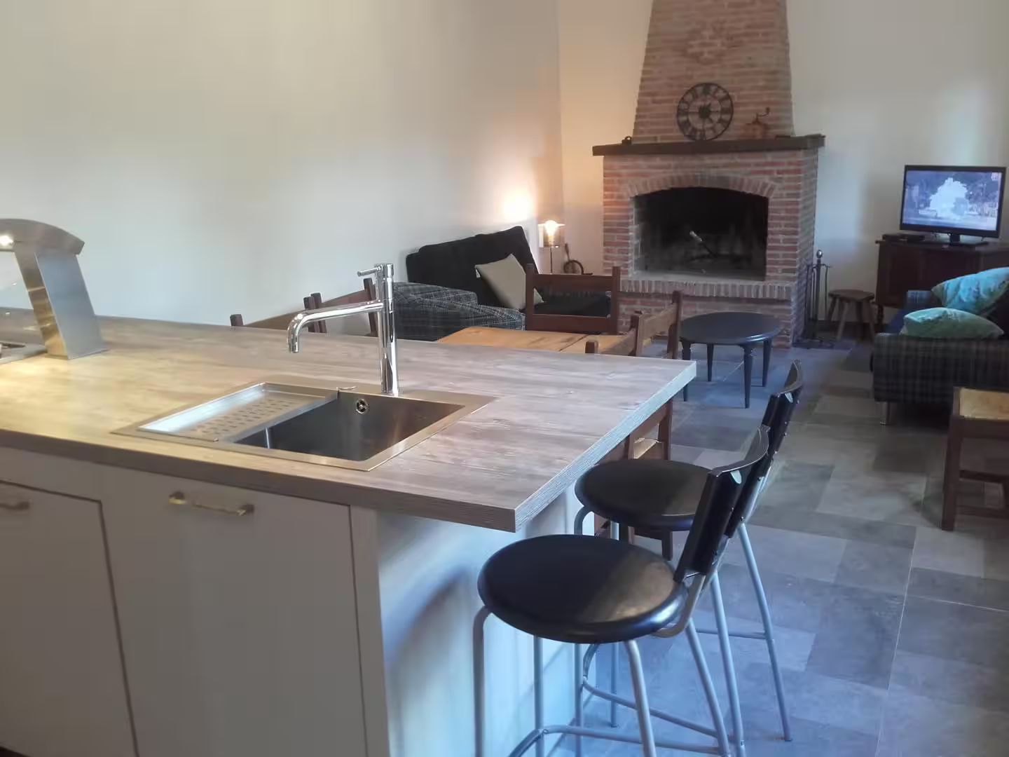 Séjour salon du gite les noisettes à etretat