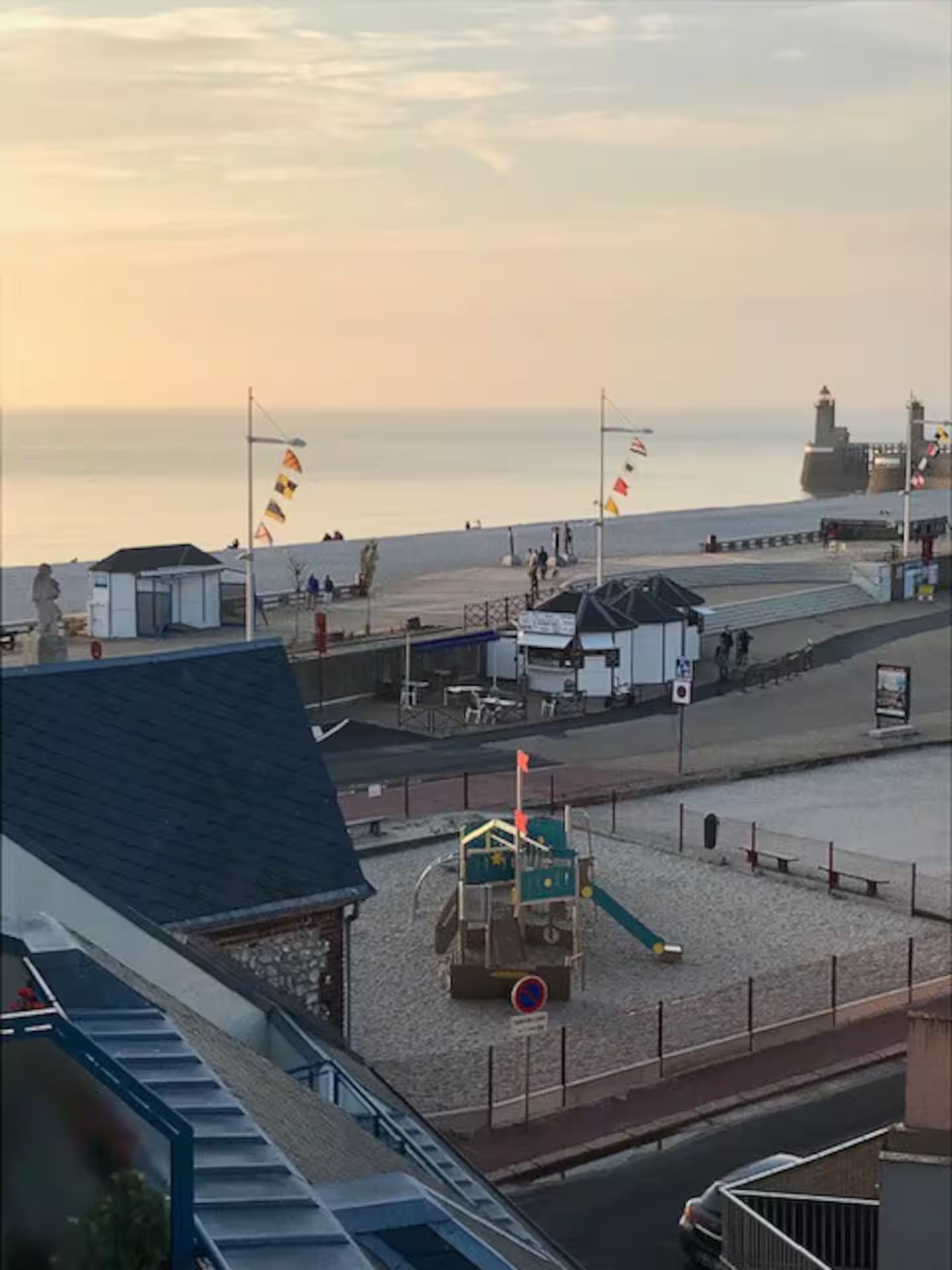 Vue sur le plage de Fécamp depuis le gite