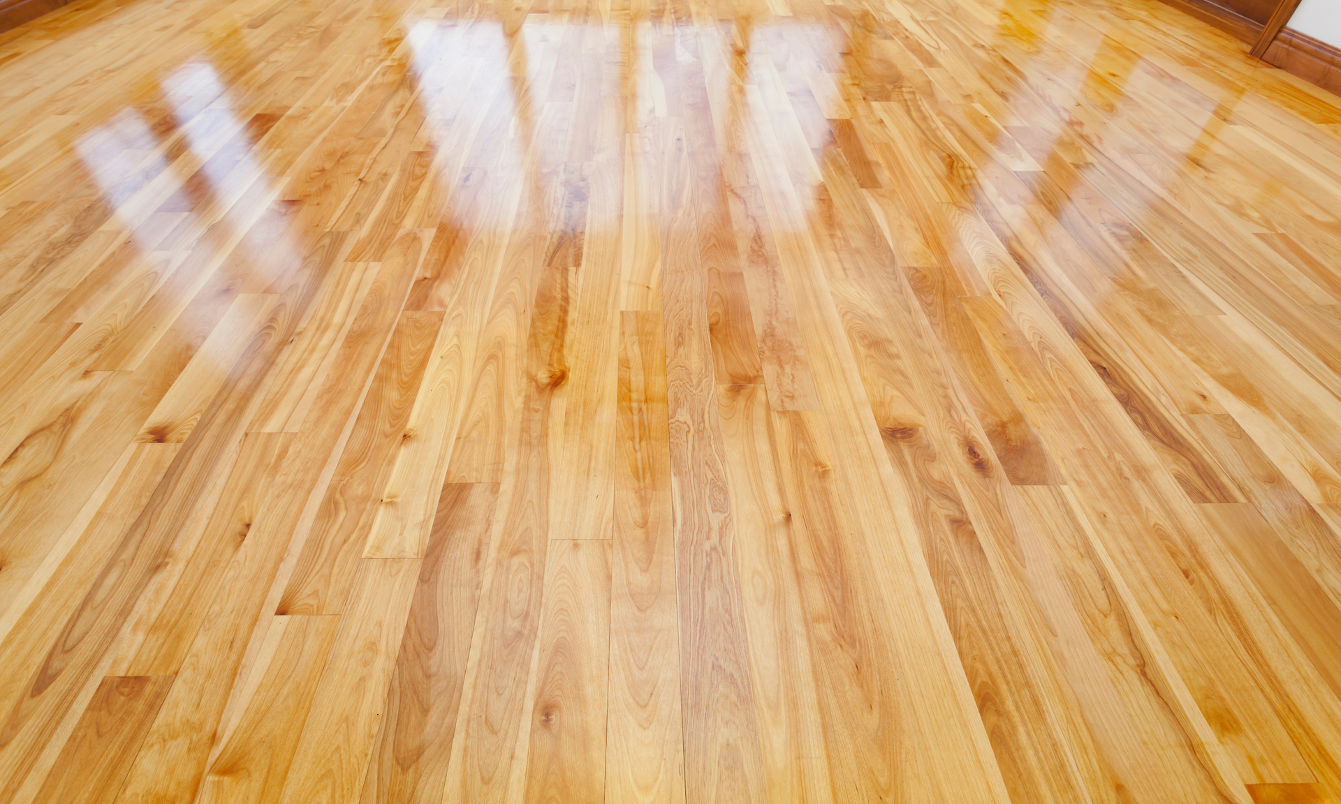 A photo of newly installed oak hardwood floors in a home in Athens. 