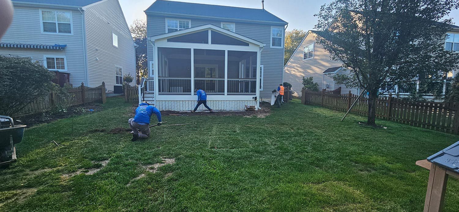Workers Cleaning the Backyard