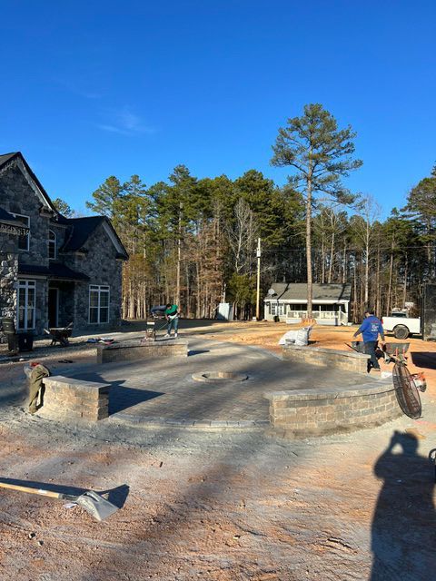 Patio Construction in Wide Backyard