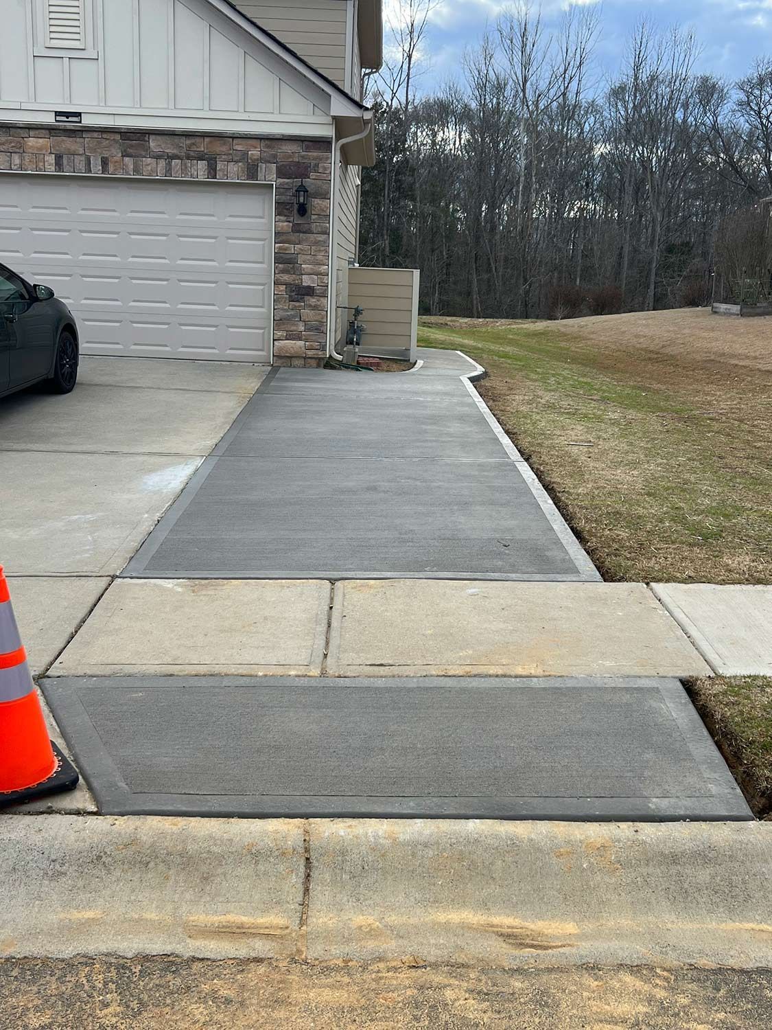 New Constructed Concrete Driveway