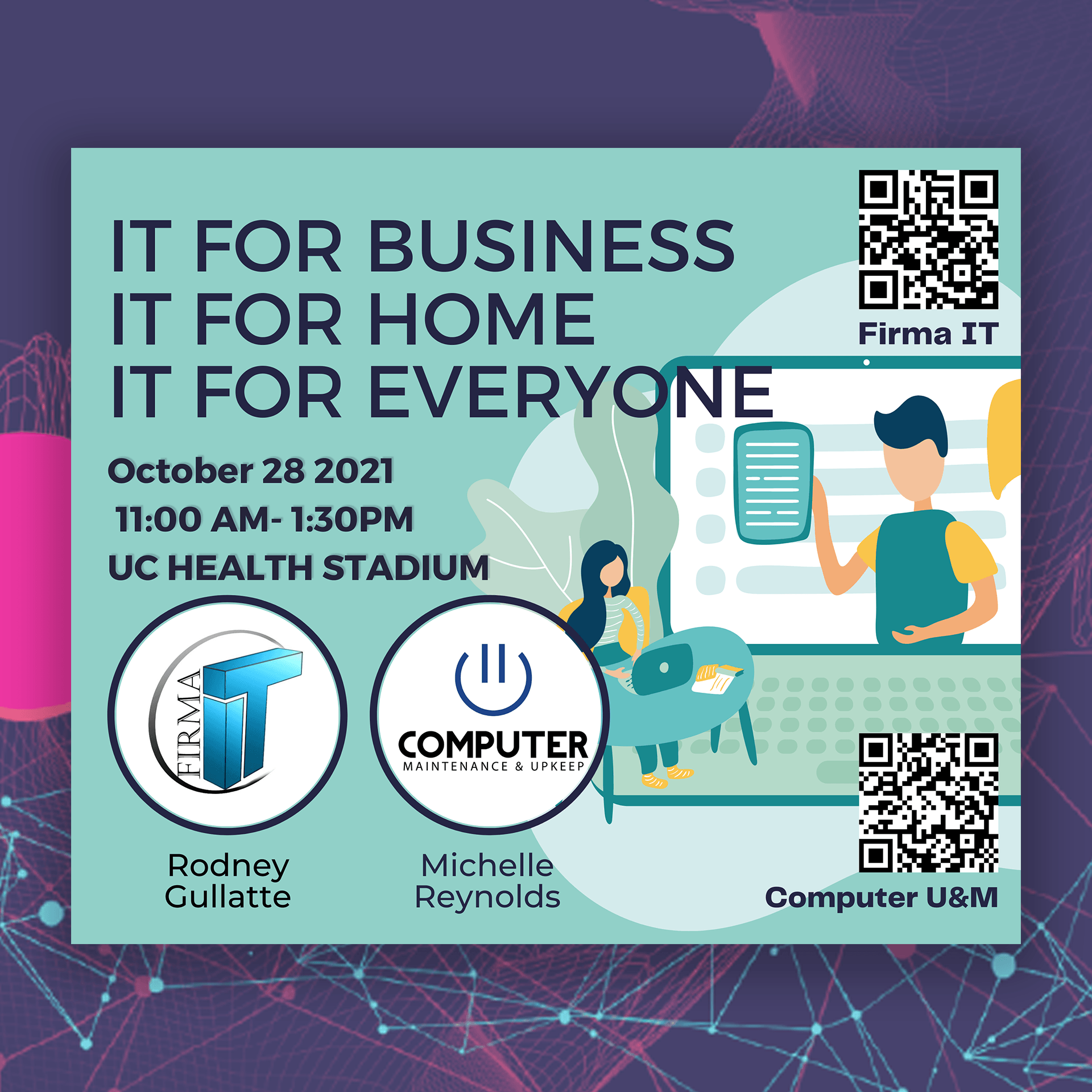 A poster that says it for business it for home it for everyone