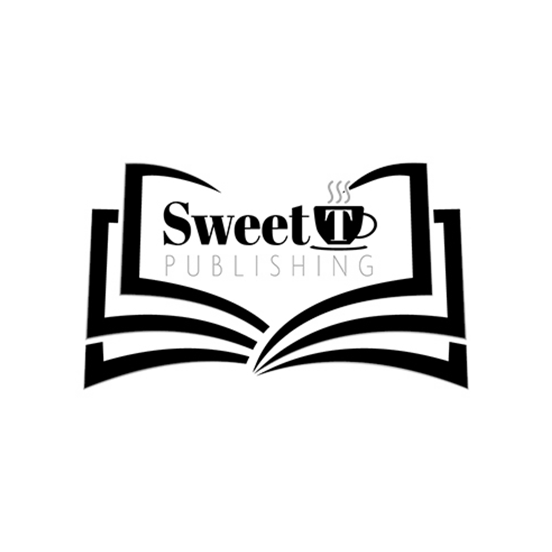 A black and white logo for a book publishing company.