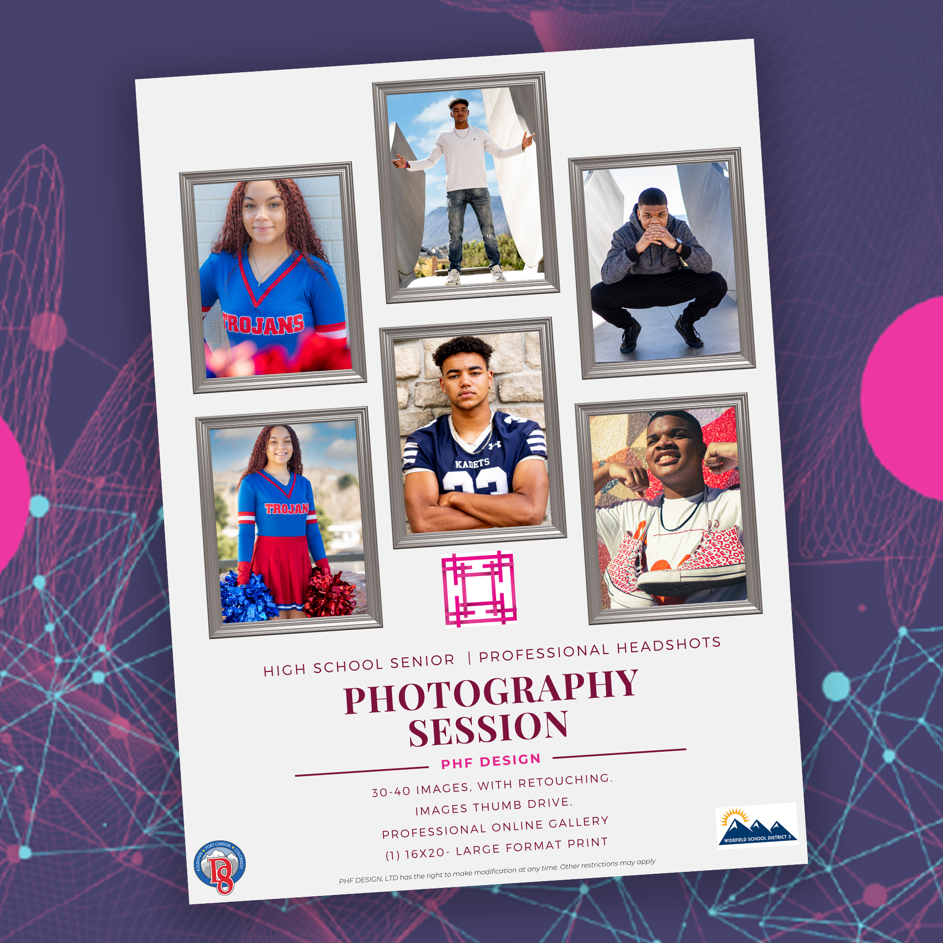 A poster that says photography session on it