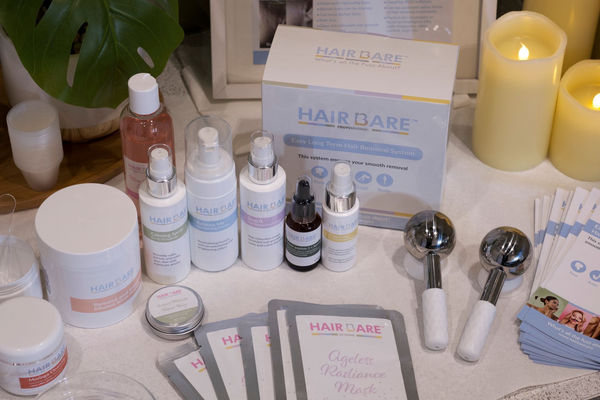 The Hair Bare Pro Alkaline Wash kit layout
