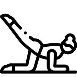 A line drawing of a person doing a Pilates pose.