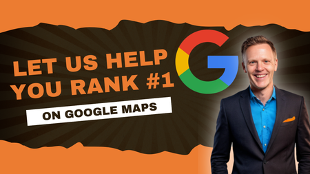 Man in a suit smiles next to Google Maps logo, text reads