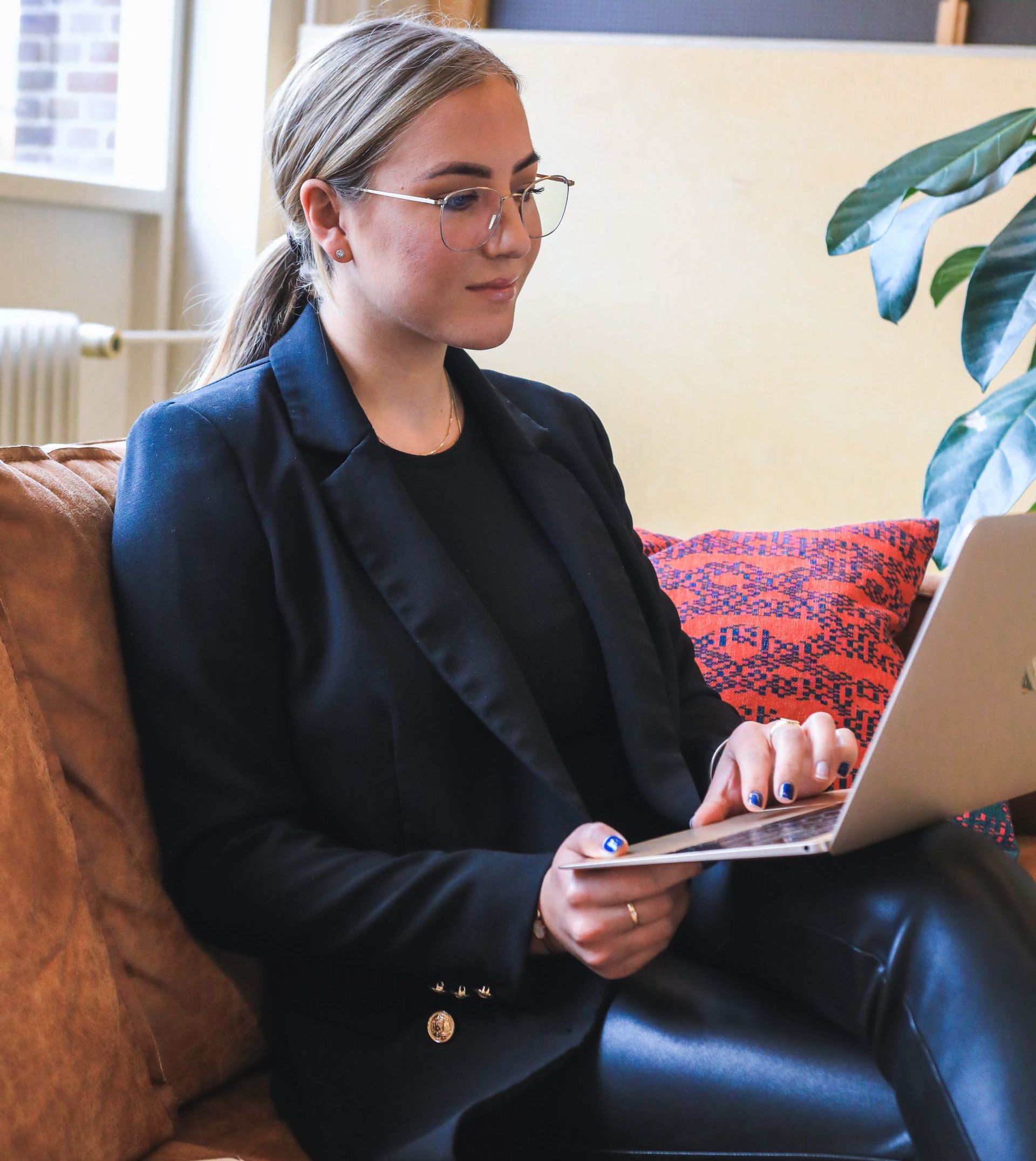 woman on a laptop