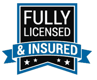 A logo that says fully licensed and insured