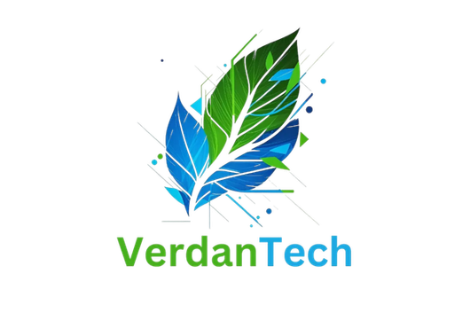 VerdanTech logo with green and blue leaf graphic on a white background