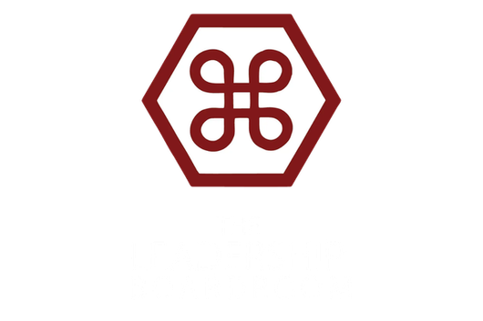 Maroon hexagon logo with a clover-like symbol inside on a white background