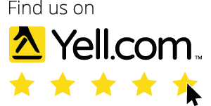 a yell.com logo with five stars and a mouse pointer