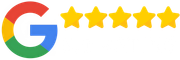 Full Time Heating & Cooling | A google logo with five stars on it on a white background.