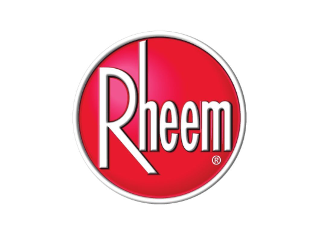 Full Time Heating & Cooling | A red circle with the word rheem on it