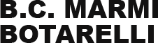 Un logo in bianco e nero per bc marmi botarelli