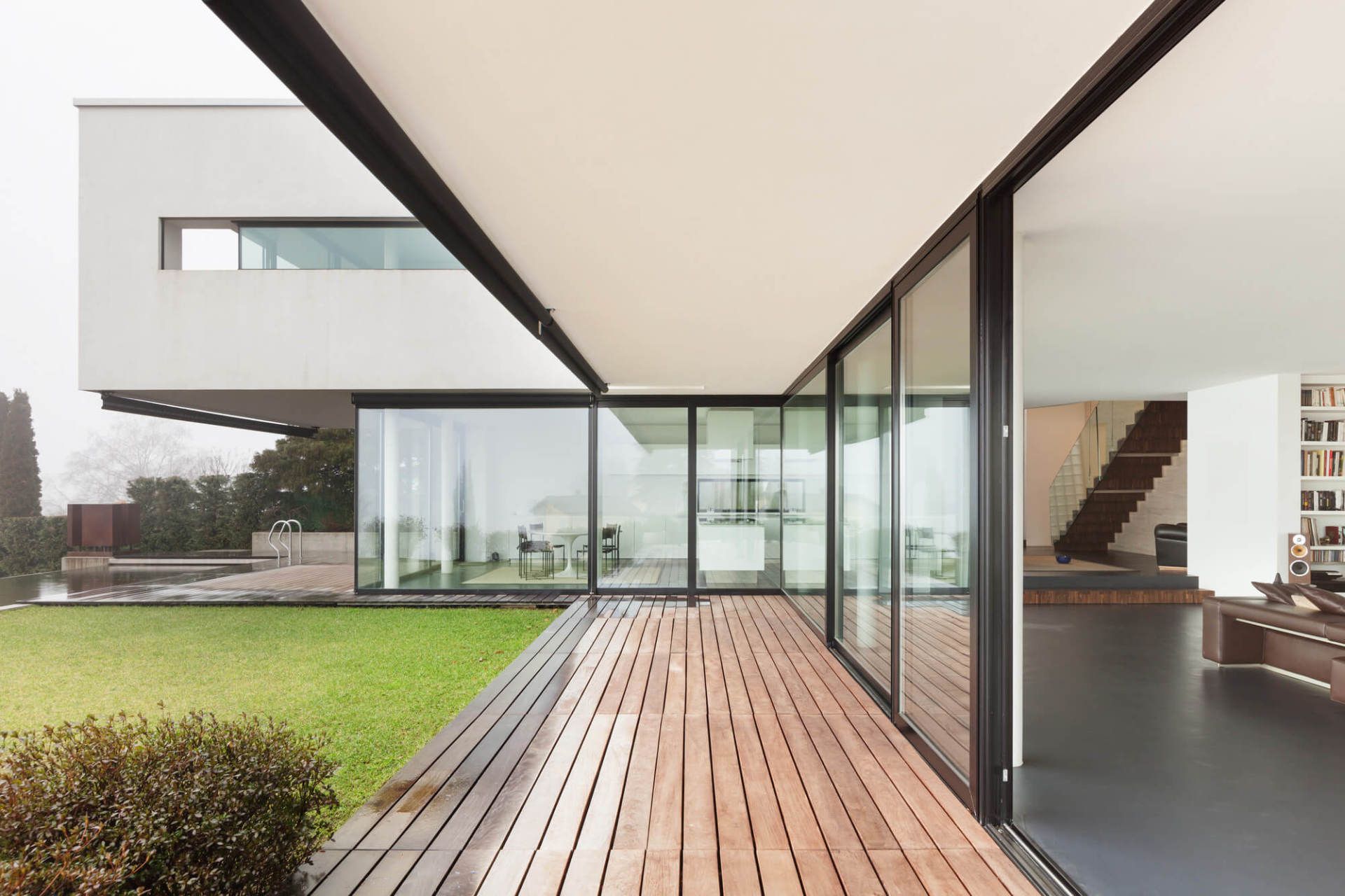 Side view of a modern house